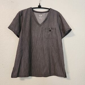 Koi‎ Next Gen Women's Gray Scrub Shirt Sleeve Top, Size M